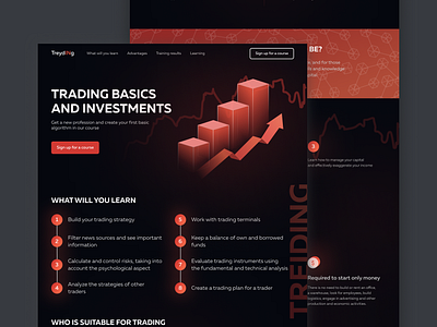 Trading course coin course crypto cryptocurrency design landing trading trading course ui