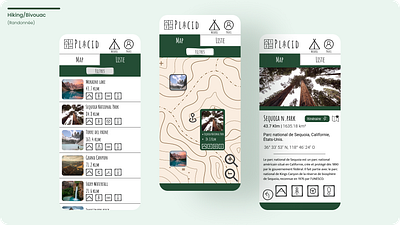 Placid - Hiking App app design hiking nature placid ui ux