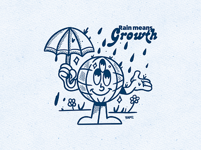 April Brand Mascot ipad illustration made with procreate motivation retro illustration