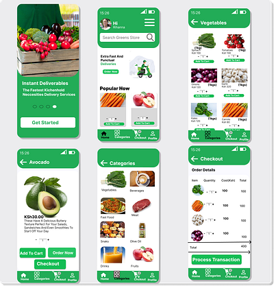 Grocery store mobile app ui design branding design figma graphic design typography ui ux