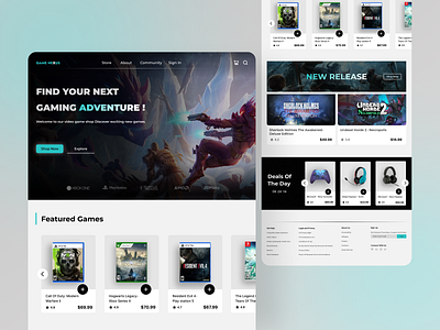 Game Store - web design game shop hero landing page landing page design ui ui design user experience user interface ux video game wideo game store