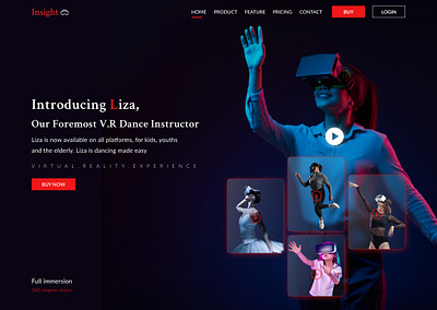 Website hero section for VR company design hero section ui design vr web design