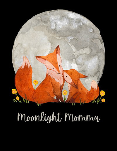 Moonlight Momma design fox graphic design merch mom moon mother motherhood t shirt