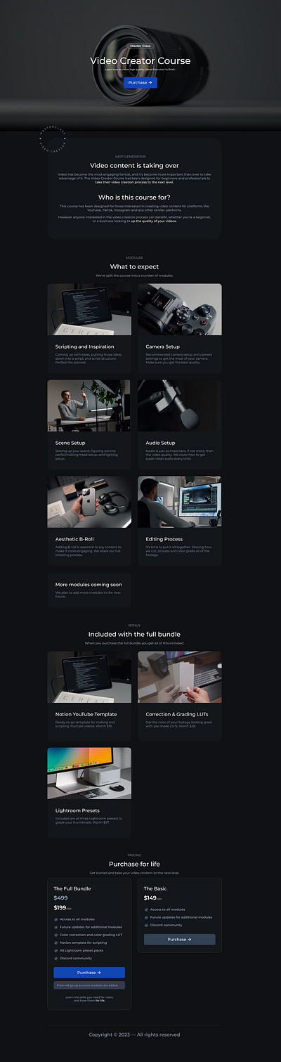 Replicated a Video editor website landing page from onepagelove design landing page motion graphics ui