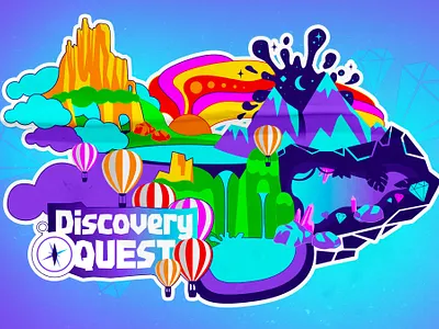 Discovery Quest Map art branding camp celebration children church design discovery graphic design illustration illustrator kids map ministry quest vbs vector