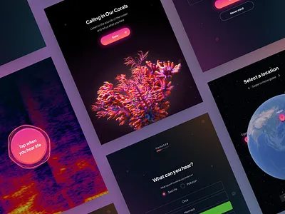 Calling in Our Corals app calling cop27 coral corals environment listen nature ocean sea sound ui