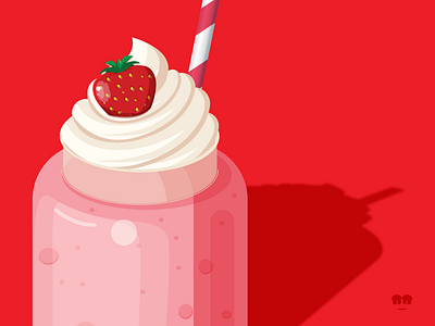 Strawberries cartoon clean design doodle food graphic graphic design icon illustration milk shake strawberry toon vector