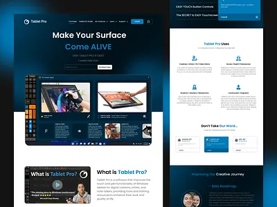 Tablet Pro - SaaS Landing Page Design design figma landing landing page landing page design landingpage saas saas app saas design saas platform software ui uidesign uiux userinterface ux web web design webdesign website