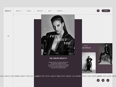 Web site design: landing page for photo studio web design