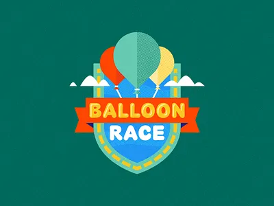 Balloon Race Badge badge balloon childrens crest illustration kids logo