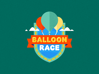 Balloon Race Badge badge balloon childrens crest illustration kids logo