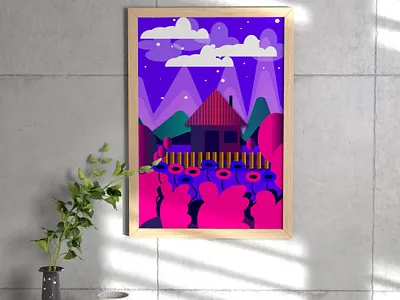 Illustration Scenery in a frame! branding business design graphic design illustration photoframe scenery vector wall