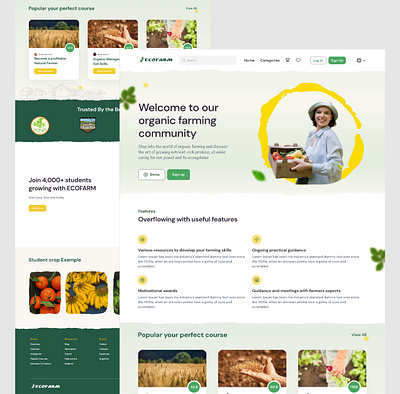 ECOFARM | Organic Farming E-learning elearning home ui website