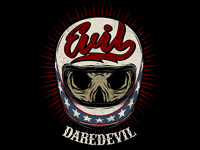 DAREDEVIL art branding evelknevel evil illustration logo mexico motorcycle skull traditional usa vintage