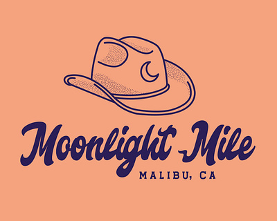 Moonlight Mile Ranch Merch Design brand brand idenity branding cowboy design graphic design horse illustration logo logos malibu merch ranch title logo