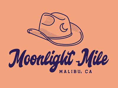 Moonlight Mile Ranch Merch Design brand brand idenity branding cowboy design graphic design horse illustration logo logos malibu merch ranch title logo