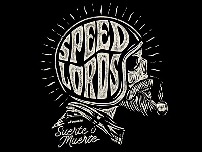 SPEED LORDS art beard biker branding design illustration logo mexico motorycle skull speed traditional vintage
