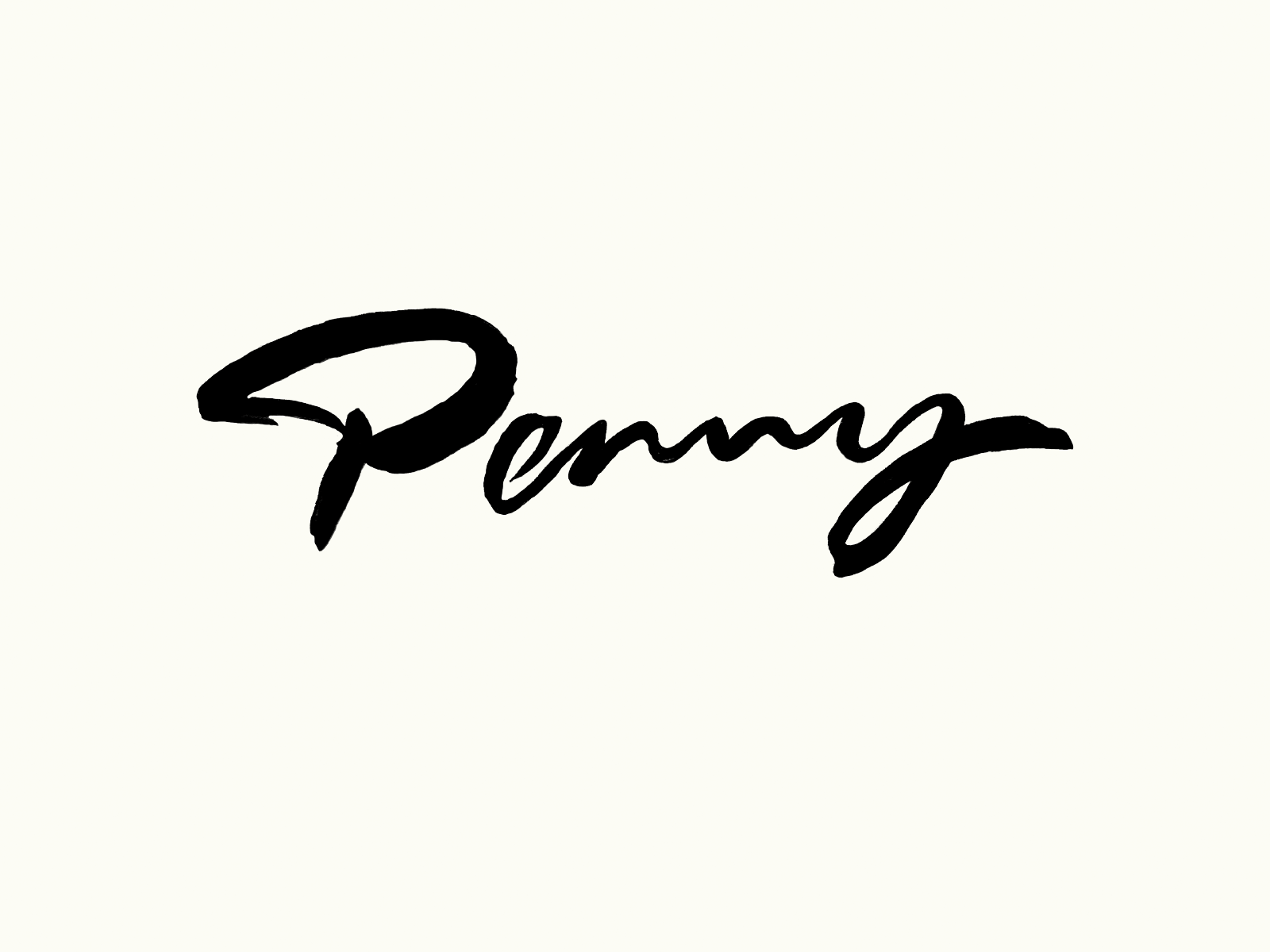 Penny artsy branding brushlettering calligraphy custom design elegant flow identity illustration imperfect ink lettering logo raw rough script signtaure type unique