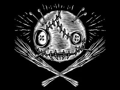 VOODOO CHILD art blackmagic brujeria design doll illustration skull traditional vintage voodoo