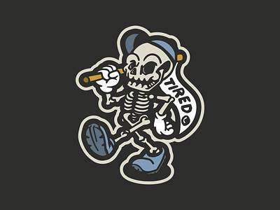 Dead Tired Mascot character dead tired illustration mascot skeleton skull tired