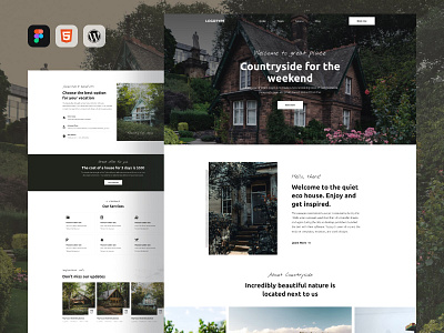 Countryside template for Vacation Rentals + Bed and Breakfasts bootstrap chatet design figma graphic design hotel html illustration landing page logo ui