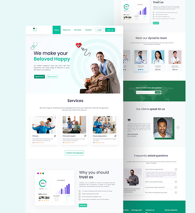 Caregiver Landing Page alzheimars caregiver dementia elderly healthcare inspiration nursing oldhome product design seniorcare ui ux website