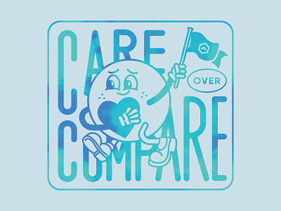 Care over Compare T-Shirt Graphic booster care flag heart lifeway mascot tiedye youth ministry booster