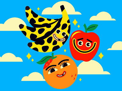 Fruit Gang apple banana fruit gang illustration illustrator orange the creative pain vector