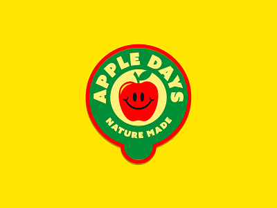 Apple days apple branding fruit illustration illustrator nature stickers the creative pain typography vector