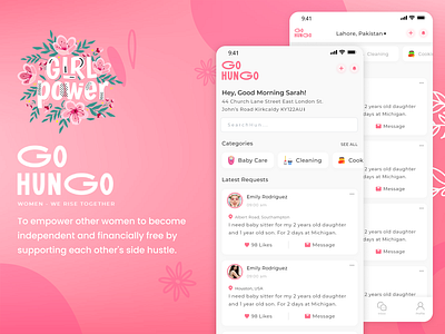 Freelance Marketplace App For Women adobe xd android app app design branding design figma freelance ios marketplace mobile mobile application product design ui uiux user experience user interface ux uxui woman