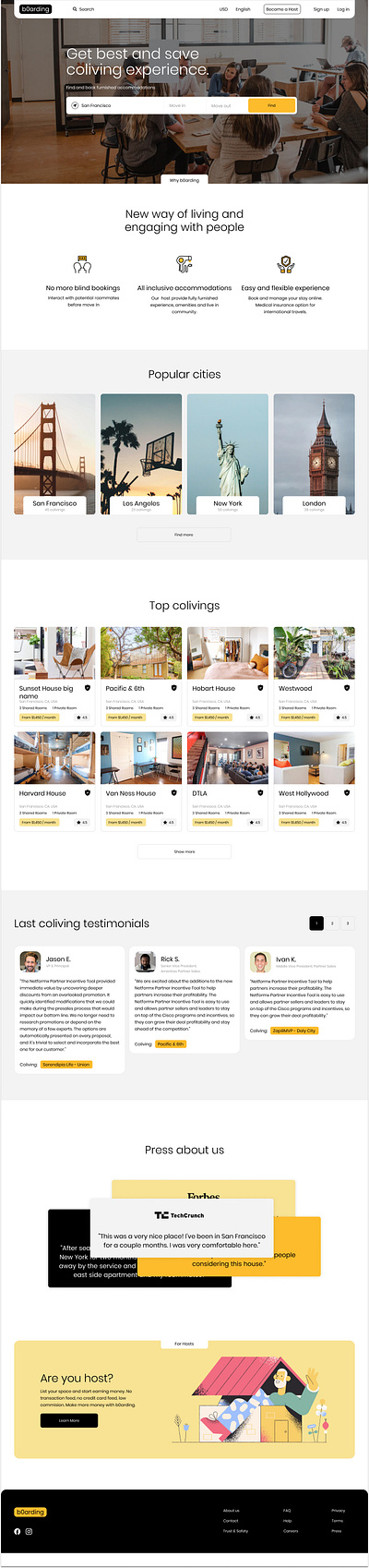 BOarding - (AirBnB) branding figma landing page ui ux ux ui