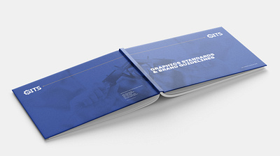 Gits Manufacturing Brand Guidelines blue book branding design editorial graphic guide guidelines icon design identity layout logo manufacturing mockup sheet standards style usage