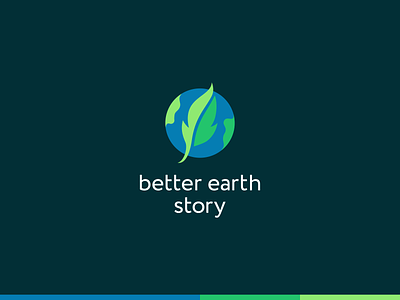 Better Earth Story - Feather / Planet / Continents / Ocean design designer earth eco ecommerce environmental feather green icon leaf logo logodesign logotype ocean planet shop symbol vegan veganism water