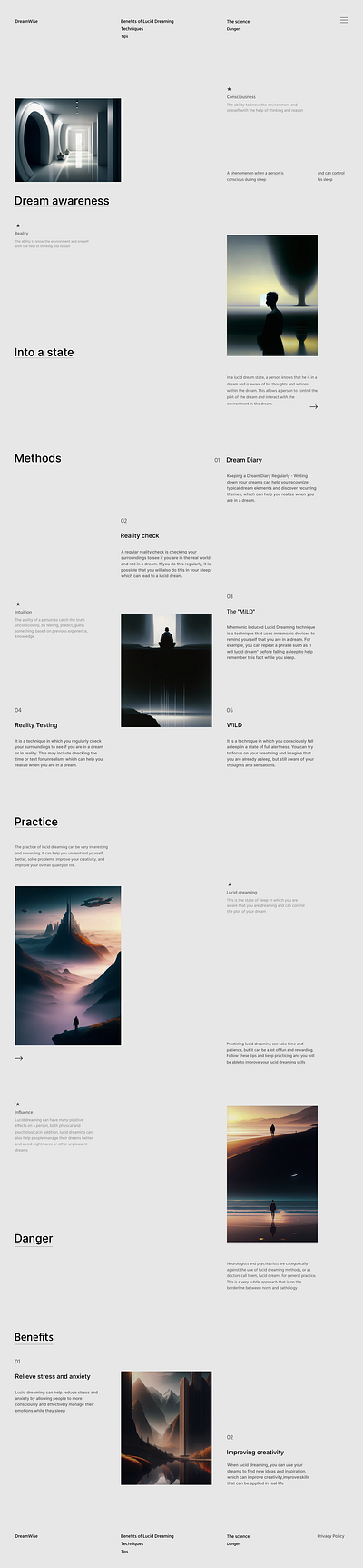 Lucid dream ai design dream minimalistic sleep ui ux web