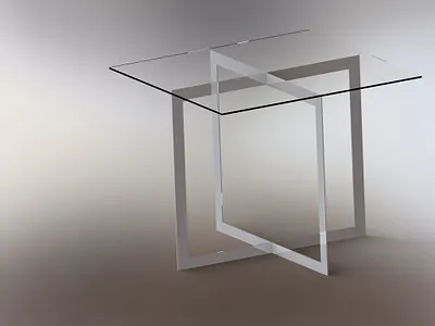 Stainless Steel table 3d design graphic design