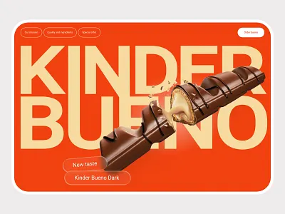 Kinder bueno design landing page website bueno concept first screen food kinder landing page main screen uxui design wensite