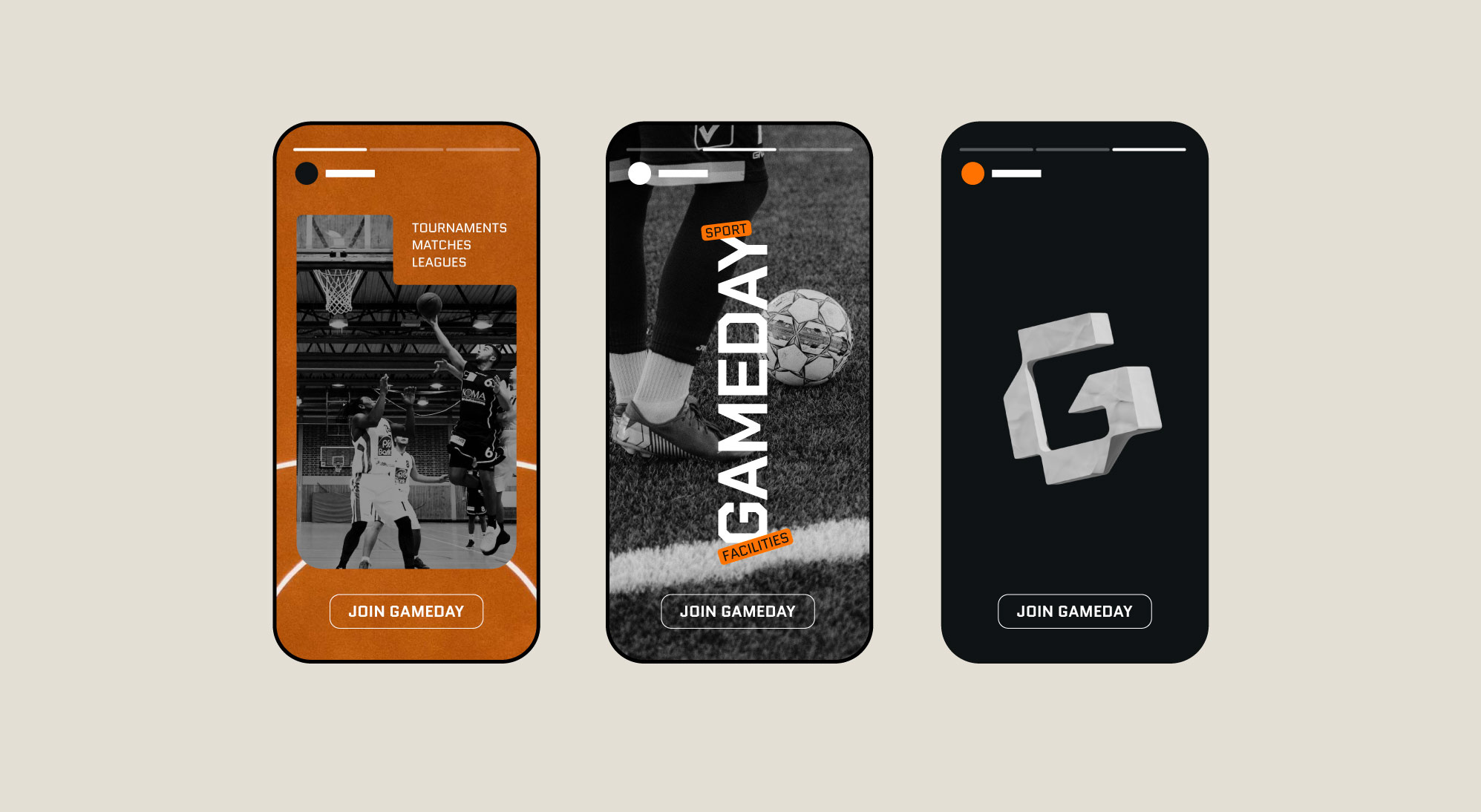 Branding and Social Media Design for Gameday Sports Brand basketball brand design branding consumer branding design football graphic design indoor sports instagram logo logo design netball orange social media social media design social media marketing sports brand sports branding stories