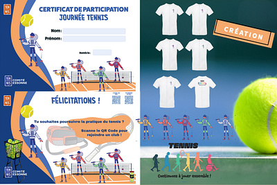 T-shirts + diplômes évènement Comité Essonne de Tennis