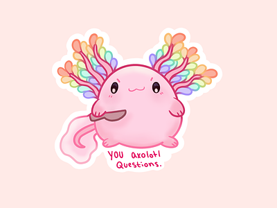 Axolotl aesthetic amphibian animal aquarium axolotl character cute fish fish tank frog gay icon kawaii lgbtq mexico nature pink rainbow sticker water