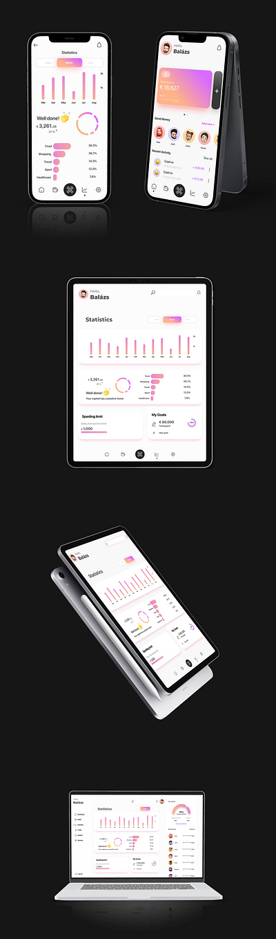 Finance Application for Phone/Tablet/Desktop bank app design ui ui design webdesign