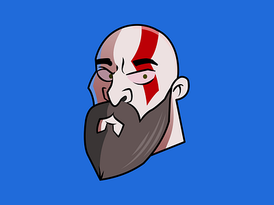 Kratos Head affinity clean design gaming god of war head illustration illustrator kratos logo ragnarok ragnarök vectors