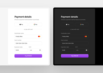 Payment Details — E-commerce card details checkout payment product design ui
