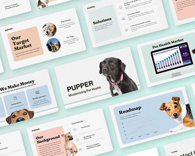 Pupper Pet Health Pitch Deck Design colorful design dog food google slides graphic design minimal minimalist modern pet branding pet brands pet health pets pitch deck pitch deck design pitch deck designer pitch decks powerpoint presentation presentation deck presentation design