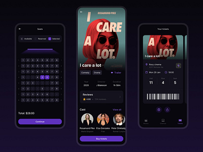 Cinema ticketing app app booking cinema dark film movie purple reviews ticket