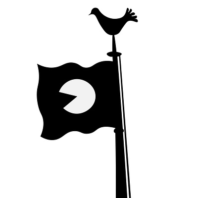 Minimalistic Monochrome Dove Flag Vector sky