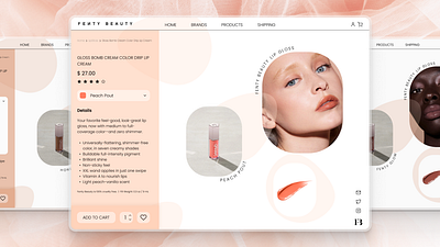 Fenty Beauty Redesign design fenty fentybeauty graphic design peachpink productdetailpage rihanna ui ux websitedesign