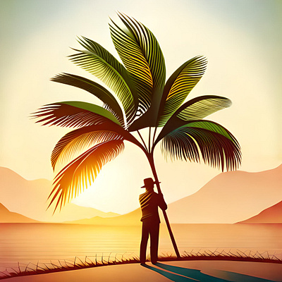 P A L M M A beach gree magic man nature orange palm peace serenity silouette space sunset tree tropical