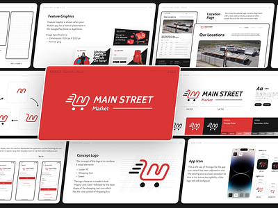 Main Street Market - Brand guide book book brand book brand guidelines branding company concept fullpreview graphic design grocery logo logo logo process loyalty market pitchdeck pptx presentation retail table of content template visual identity