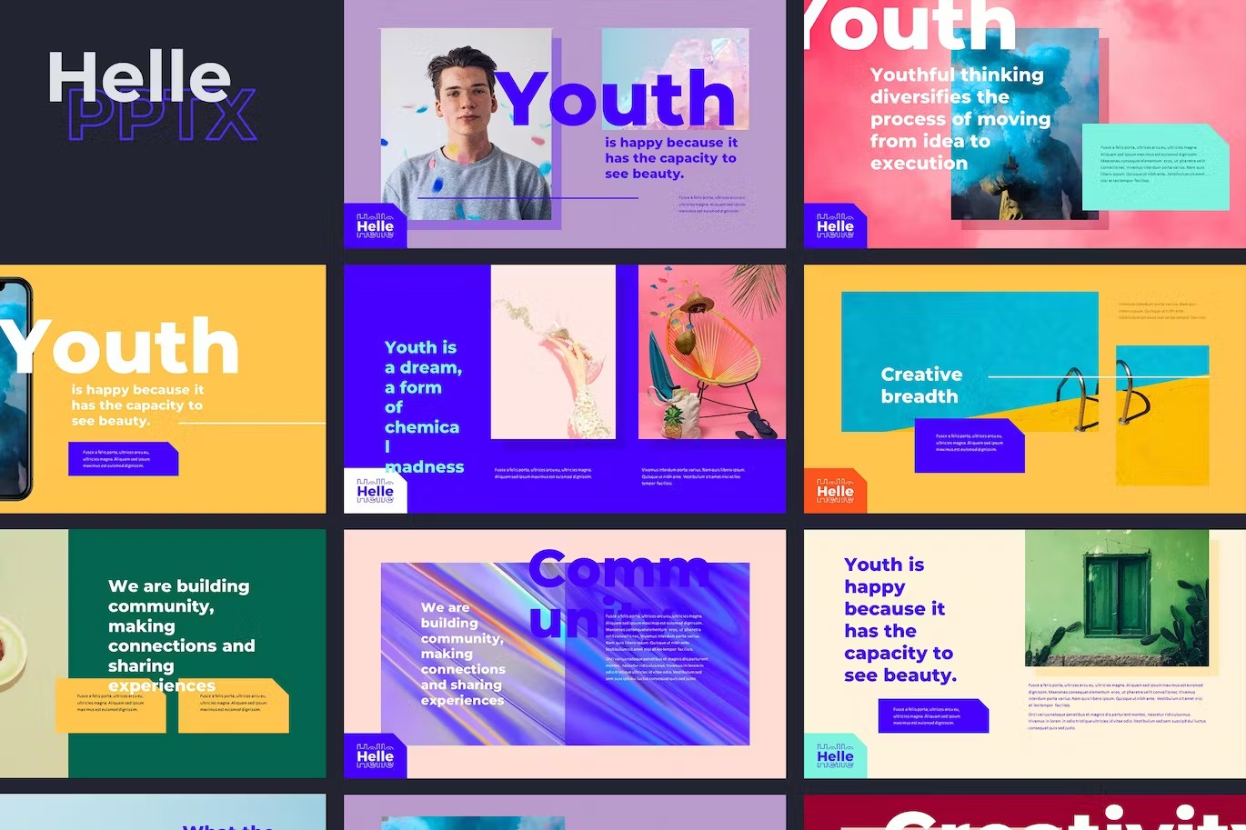 HELLE - Creative Powerpoint Template abstract annual business clean corporate download google slides keynote pitch pitch deck powerpoint powerpoint template pptx presentation presentation template professional slides template ui web