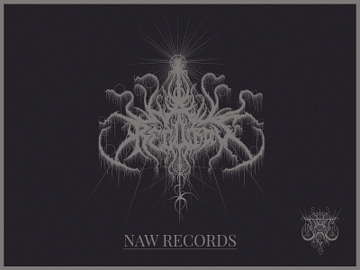 NAW RECORDS black metal logo design graphic design logo metal logo typography
